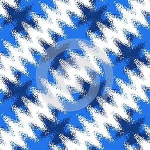 Abstract seamless pattern of waves and spots. Image in grunge style.