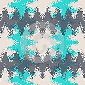 Abstract seamless pattern of waves and spots. Image in grunge style.