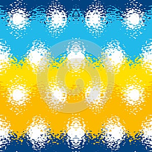 Abstract seamless pattern of waves and spots. Image in grunge style.