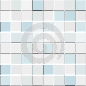 Abstract seamless pattern of white blue ceramic wall and floor tiles.Design geometric mosaic texture for the decoration of the bat