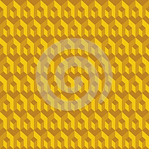 Geometric seamless pattern of yellow 3d cubes
