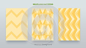 Set of geometric abstract seamless patterns. Collection of modern backgrounds. Vector illustration design elements.