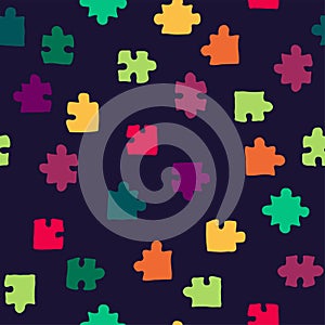 Abstract seamless puzzle pattern. vector