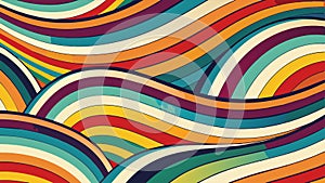 Abstract seamless retro patterns background, colorful curve line