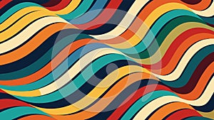 Abstract seamless retro patterns background, colorful curve line