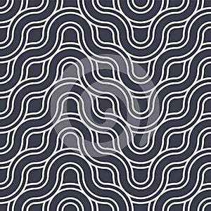 Abstract seamless. Seamless braided linear pattern, wavy lines. Endless striped texture with winding elements