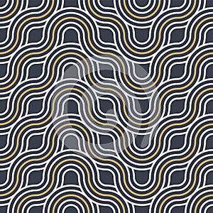 Abstract seamless. Seamless braided linear pattern, wavy lines. Endless striped texture with winding elements