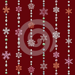 Abstract seamless snowflake pattern