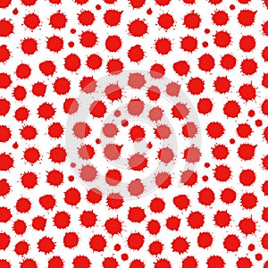 Abstract seamless spatter red pattern