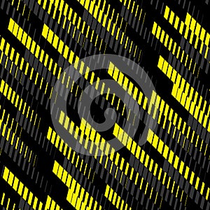 Abstract seamless sport pattern with lines, halftone stripes. Yellow and black