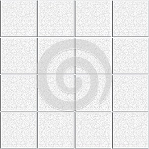 Abstract seamless square pattern. Marble tile floor. Gray white ceramic tiles wall modern style. Design geometric mosaic texture f