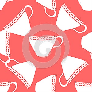 Abstract seamless tea cup pattern. Textured background