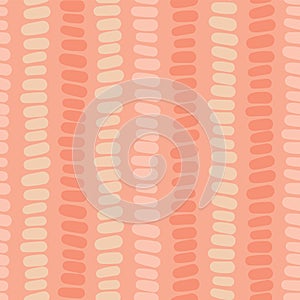 Abstract seamless vector background pink coral orange. Orange and pink hues hand drawn horizontal blocks in vertical rows on peach