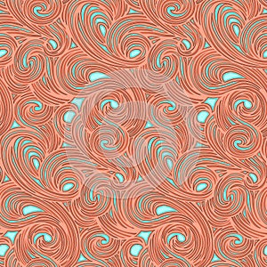 Abstract seamless vector pattern. Vortex stripes pattern. Design cover fabrics, postal packaging.