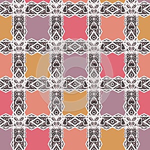 Abstract seamless white lace pattern texture retro background