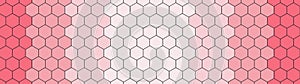 : Abstract seamless whitered pink color gradient mosaic tile made of hexagonal geometric hexagon print texture background banner