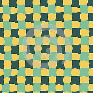 Abstract seamless yellow-green background. Vector print mosaic, squares, tiles.