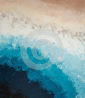 Abstract seascape acrylic painting on canvas.