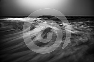 Abstract seascape blur in black and white