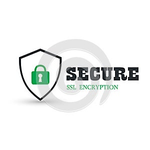 Abstract security vector icon illustration. Shield security icon. Lock security icon.