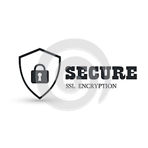 Abstract security vector icon illustration. Shield security icon. Lock security icon.
