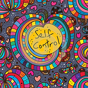 Abstract self control drawing seamless pattern