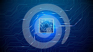 Abstract semiconductor on light circuit board on technology background