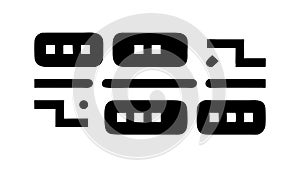 Abstract Server Data Flow Vector: Complex Digital Processing, vector design Generative AI