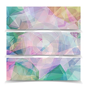 Abstract set banners with Modern Triangular Polygonal pa