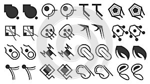 Abstract Set Collection Black Quotemarks Speech Punctuation Excerpt Remarks Icons Vector Design