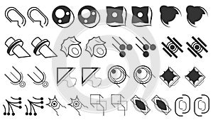 Abstract Set Collection Black Quotemarks Speech Punctuation Excerpt Remarks Icons Vector Design