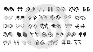 Abstract Set Collection Black Quotemarks Speech Punctuation Excerpt Remarks Icons Vector Design