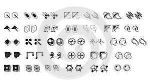 Abstract Set Collection Black Quotemarks Speech Punctuation Excerpt Remarks Icons Vector Design