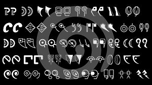 Abstract Set Collection Black Quotemarks Speech Punctuation Excerpt Remarks Icons Vector Design