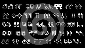 Abstract Set Collection Black Quotemarks Speech Punctuation Excerpt Remarks Icons Vector Design