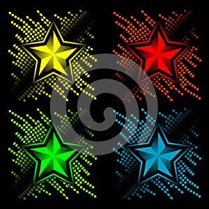 Abstract set of color stars