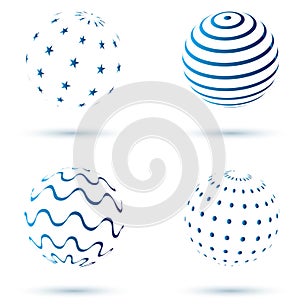 Abstract set of globe icons