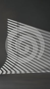 Abstract Shadow Pattern Created by Window Blinds on Wall