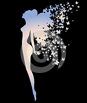 Abstract shape of beautiful woman icon cosmetic and spa