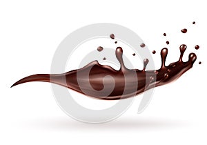 Abstract shape of chocolate splash, isolated