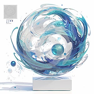 Abstract Shape Featuring a Peacock Color Palette photo