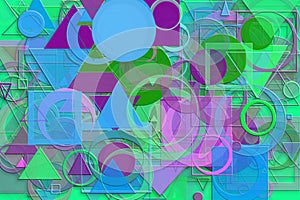 Abstract shape generative design art background. Pattern, square