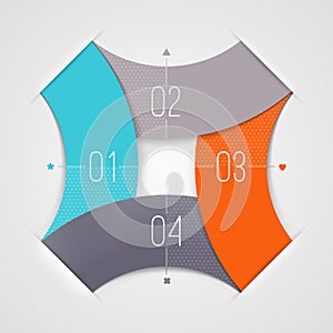 Abstract shape with numbered elements