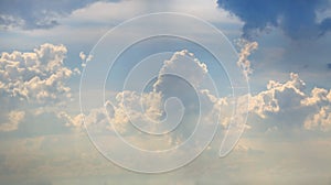 Abstract shape of white cloud on blue sky background