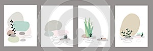 Abstract shapes background storyboard template for banners.