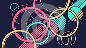 Abstract shapes circles lines dynamic design element vector design Generative AI
