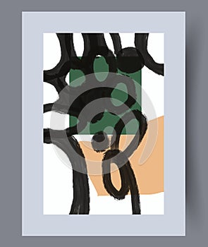 Abstract shapes drawing postmodernism wall art print