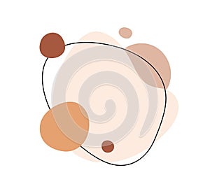 Abstract shapes frame. Minimalistic background design from flowing fluid circles, natural organic curved geometric