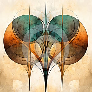 Abstract Shapes In Mandy Disher Style: Symmetry, Art Nouveau, And Ecological Art