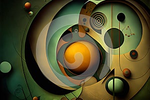 Abstract shapes retro composition in 20s avantrgarde or futurism style. Retro background with surreal mindbending photo